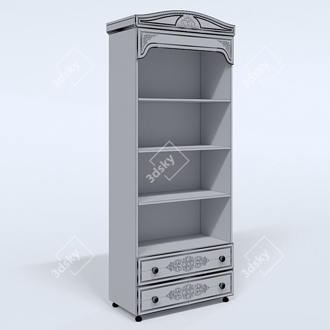 Open Storage Cabinet Assol 3D model image 3