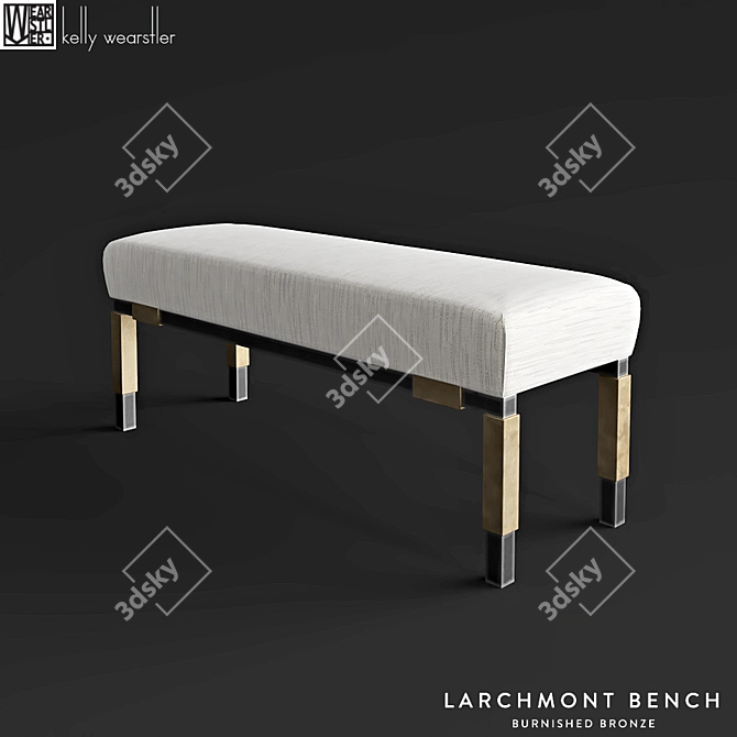 Modern Elegance: Kelli Wearstler Larchmont Bench 3D model image 1