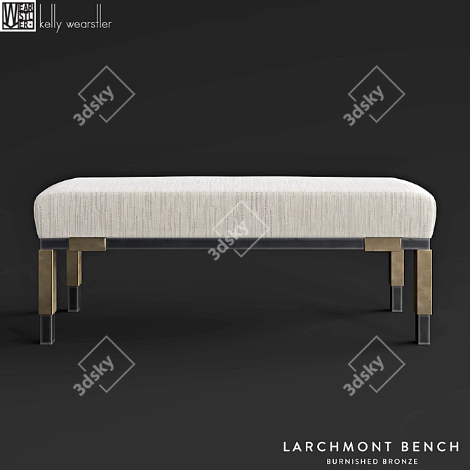 Modern Elegance: Kelli Wearstler Larchmont Bench 3D model image 2