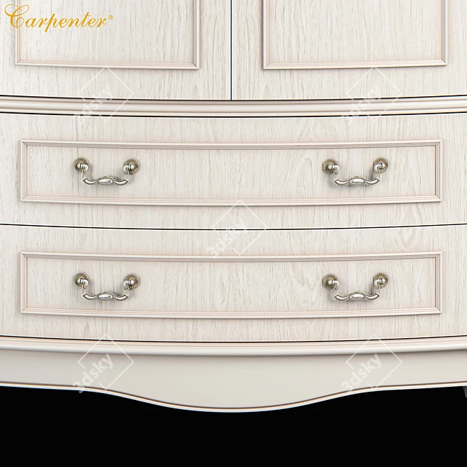 Modern Carpenter Wardrobe: 4-Door 2130x675x2150 3D model image 2