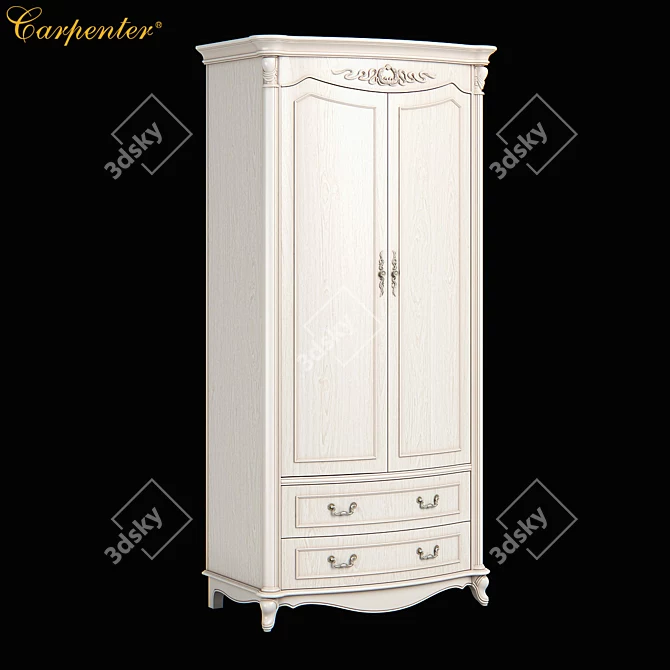 Carpenter 2-D White Wardrobe 3D model image 1