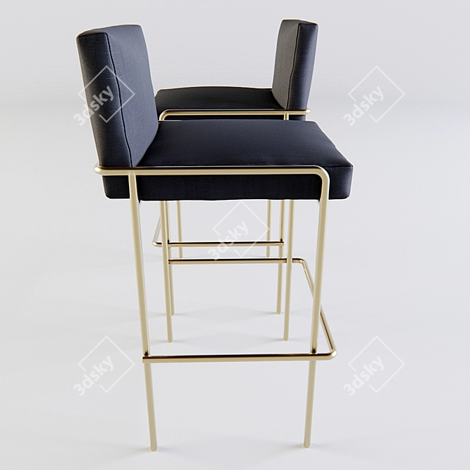 Sleek Trolley Bar Stool 3D model image 2