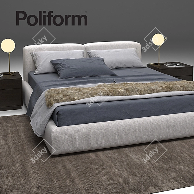 Bolton Bed: Luxury Sleep in Style! 3D model image 1