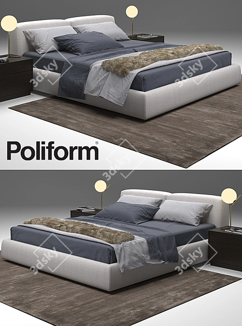 Bolton Bed: Luxury Sleep in Style! 3D model image 2