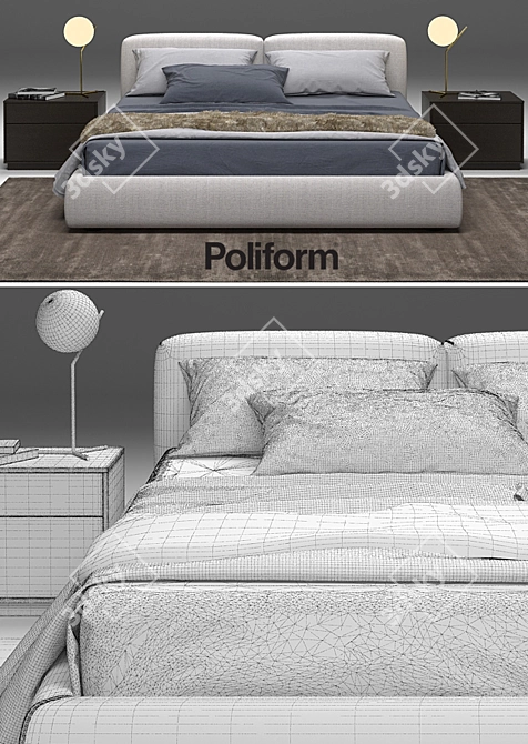 Bolton Bed: Luxury Sleep in Style! 3D model image 3
