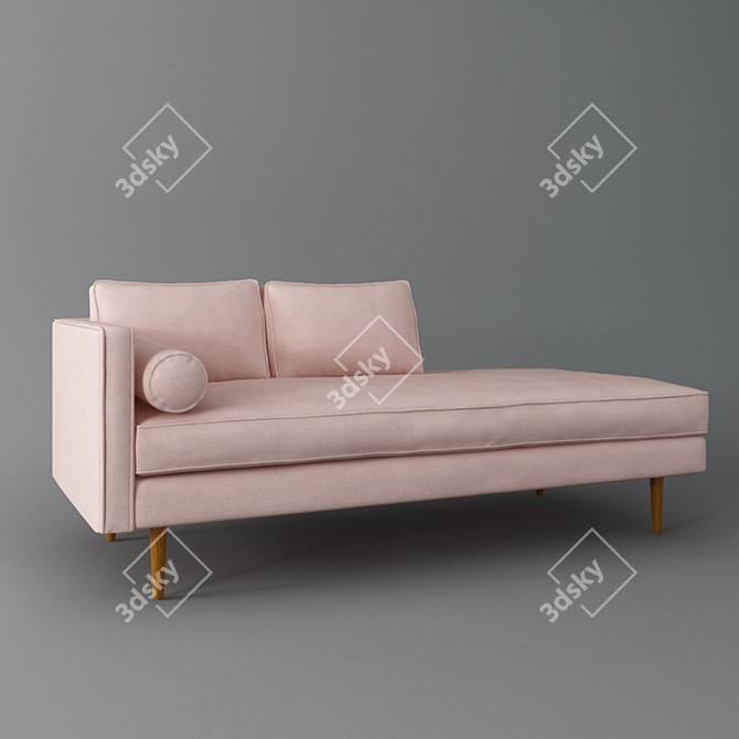 Elegant Monroe Chaise Lounger 3D model image 1