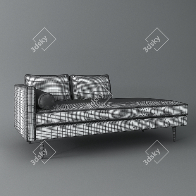 Elegant Monroe Chaise Lounger 3D model image 2