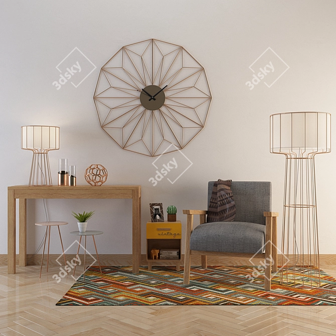 Elegante Home Decor Set 3D model image 1