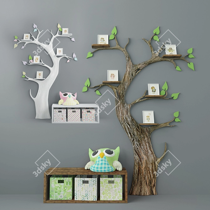 Kids' Fantasy Tree: A Decorative Delight 3D model image 1