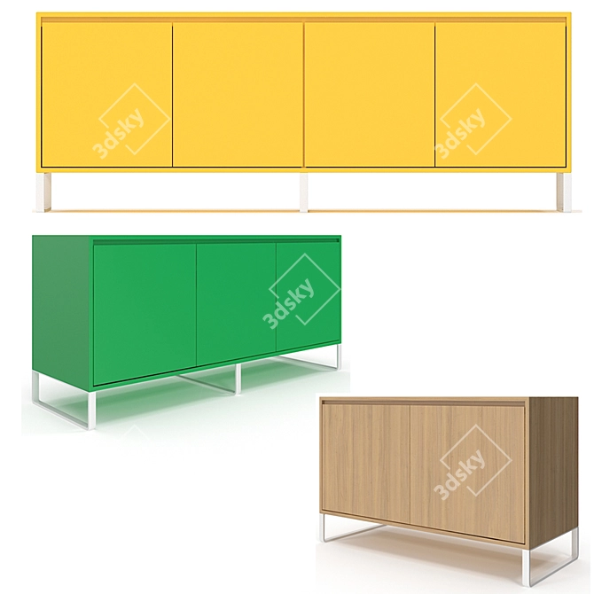 Naughtone Essentials Sideboard - Stylish Storage Solution 3D model image 1