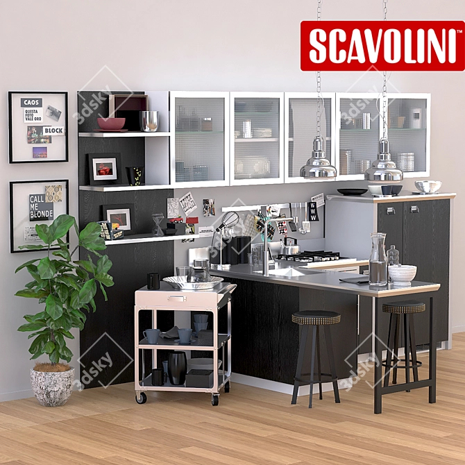 Diesel_Social_Kitchen: Innovative Kitchen Design by Scavolini 3D model image 1