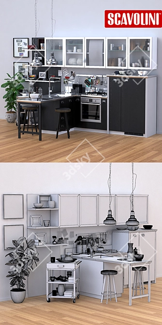 Diesel_Social_Kitchen: Innovative Kitchen Design by Scavolini 3D model image 3