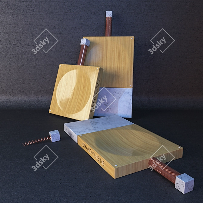 Premium Chef's Cutting Board 3D model image 1