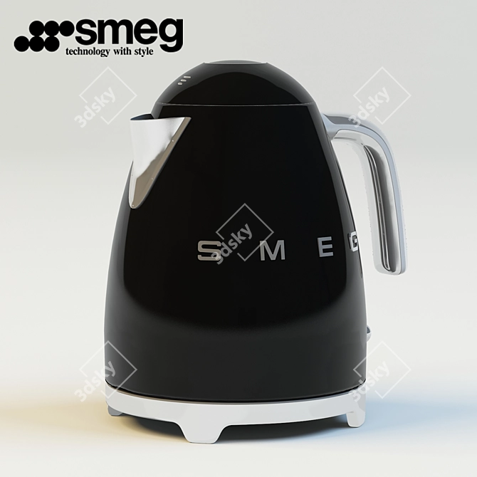 Sleek Black Electric Kettle 3D model image 1