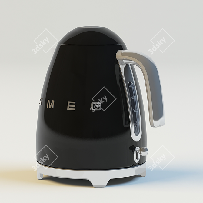 Sleek Black Electric Kettle 3D model image 2