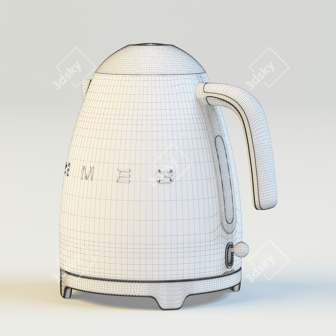 Sleek Black Electric Kettle 3D model image 3