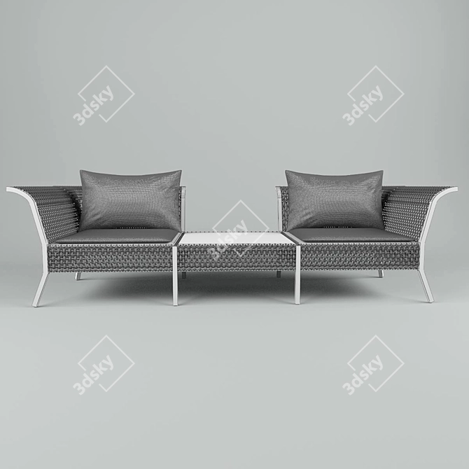 Elegant Outdoor Dining Set 3D model image 3