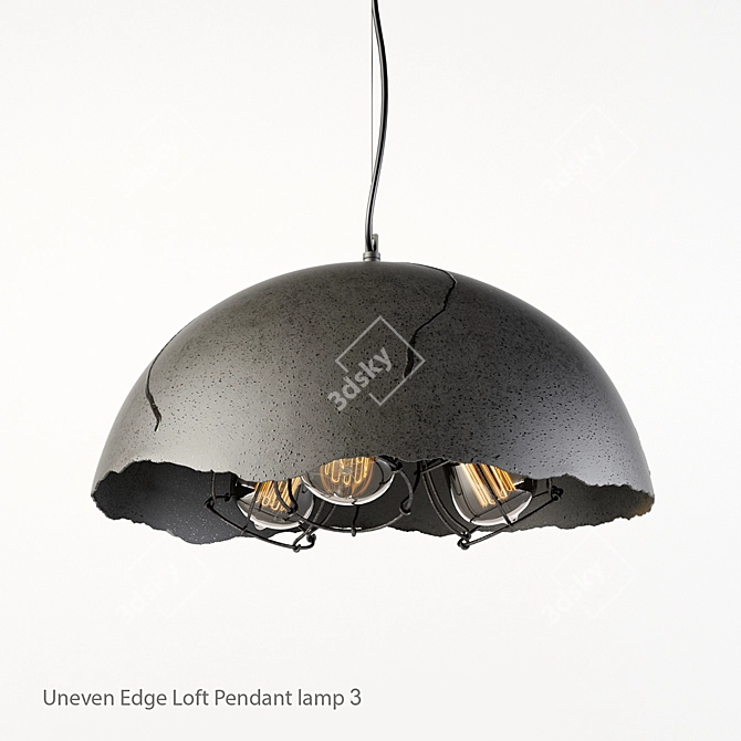 Modern Industrial Loft Pendant Lamp 3D model image 1