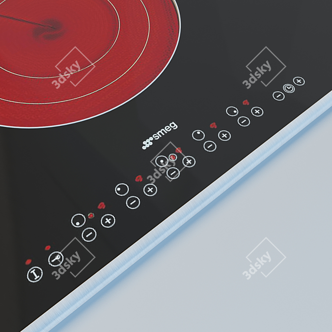 Sleek Smeg Ceramic Cooktop 3D model image 2