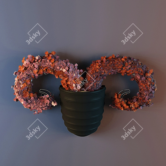 Menagerie Ram: Wall Vase with Braided Frame 3D model image 1