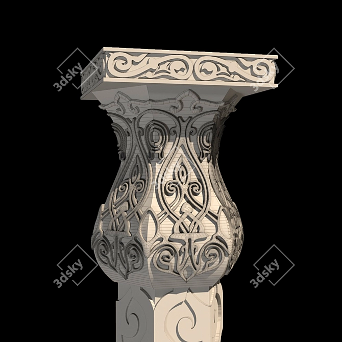 Arabic-Style Column: Masterpiece of Elegance! 3D model image 2