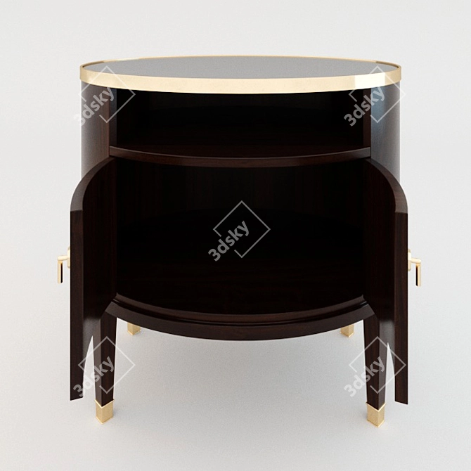 Elegant Walnut Pirouette Side Table 3D model image 3