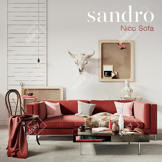 European Luxury: SANDRO Nico Sofa 3D model image 1