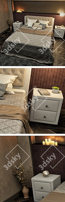 Title: Cameron Bed: Stylish and Unique 3D model image 2