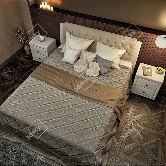 Title: Cameron Bed: Stylish and Unique 3D model image 3