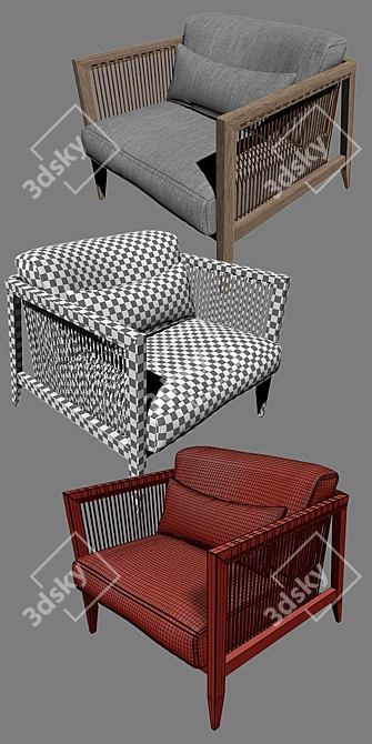 Modern Bonacina Astoria Lounge Chair 3D model image 3