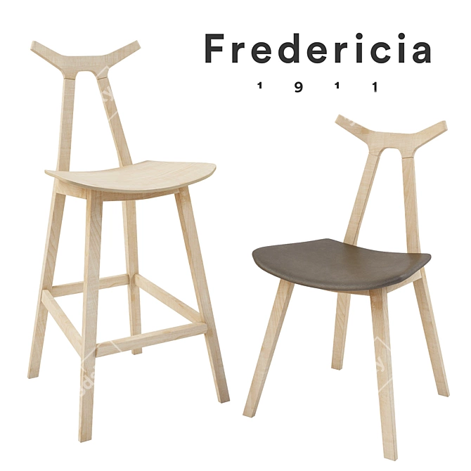 Nara Stool: Elegant and Functional 3D model image 1