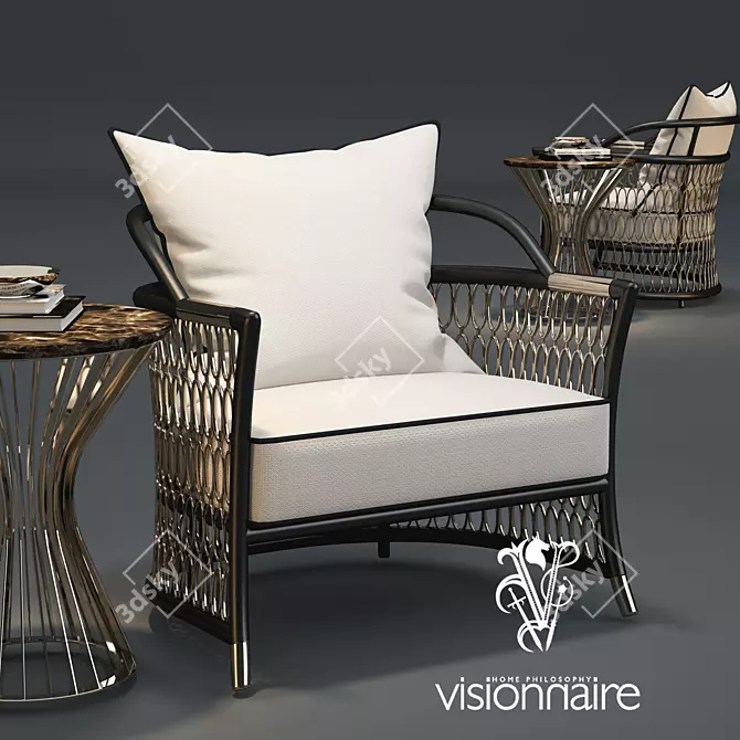 Elegant Solstice Table by Visionnaire 3D model image 1