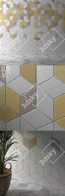 Textile-Inspired Tile Collection: Tex by Raw Edges 3D model image 2