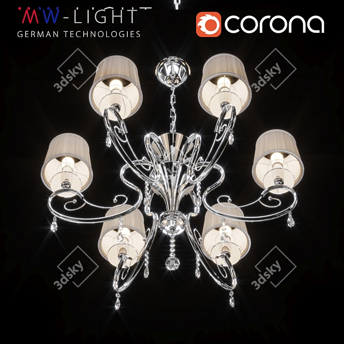 Golden Cream Chandelier: MW-Light Federica 3D model image 2