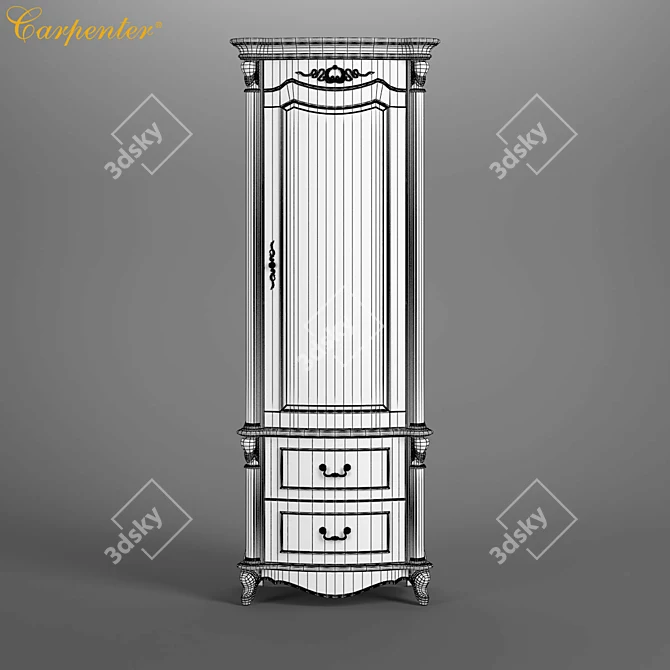 Elegant Carpenter Wine Cabinet 3D model image 3