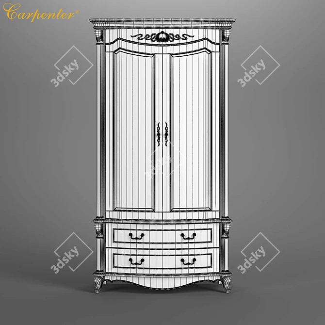 Carpenter 2-D Wine Cabinet 3D model image 3