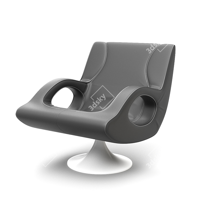 Modern Swivel Armchair: Sleek Design 3D model image 1