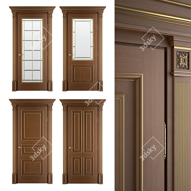 Elit Collection Massivstyle Interior Door 01 - Solid Wood 3D model image 1