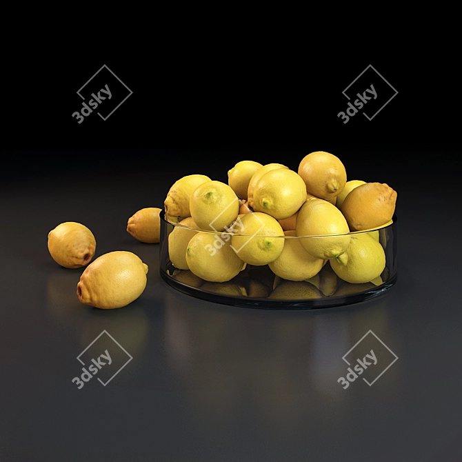 Vibrant Fruit Platter Display 3D model image 1