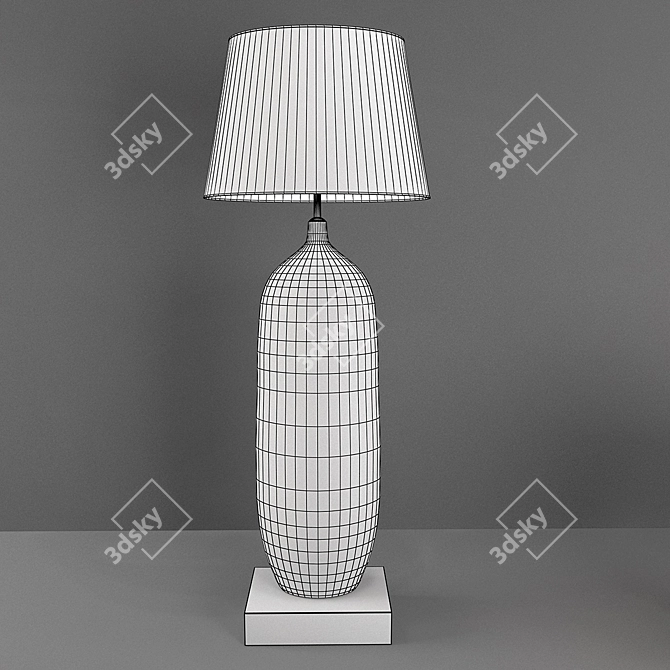 Stylish Silver and Gold Floor Lamp 3D model image 2