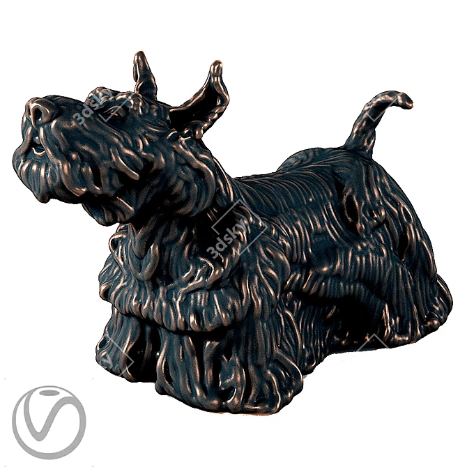 Elegant and Lively Scotch Terrier 3D model image 1