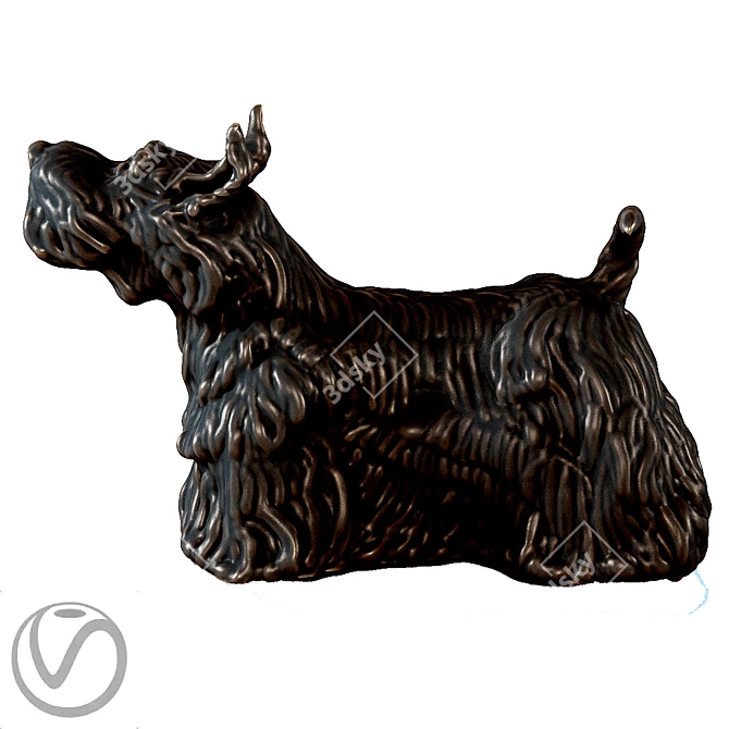 Elegant and Lively Scotch Terrier 3D model image 2