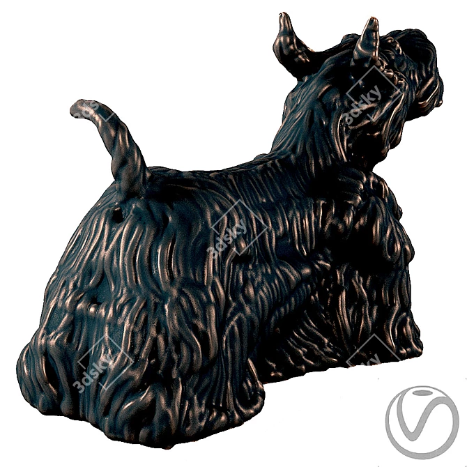 Elegant and Lively Scotch Terrier 3D model image 3