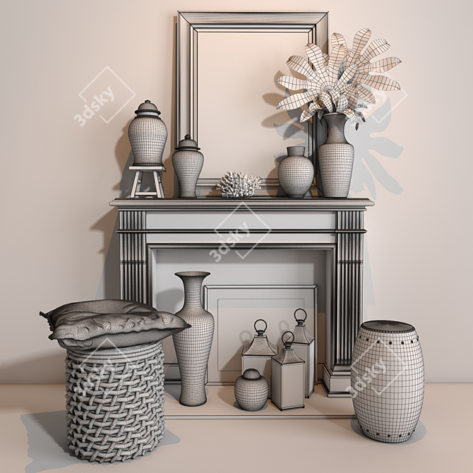 Soothing Blue Vase Collection 3D model image 2