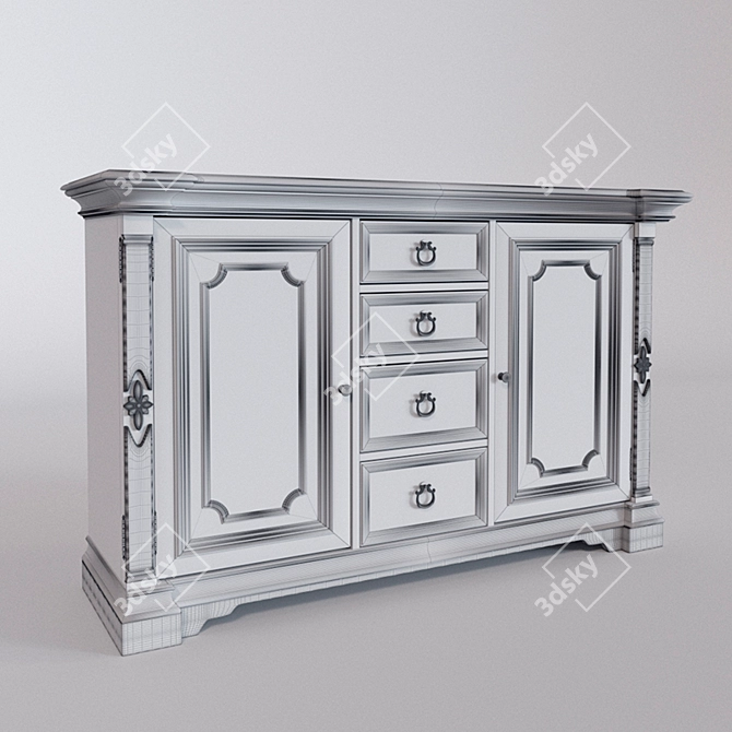 Elegant Auberose Bar Cabinet 3D model image 3