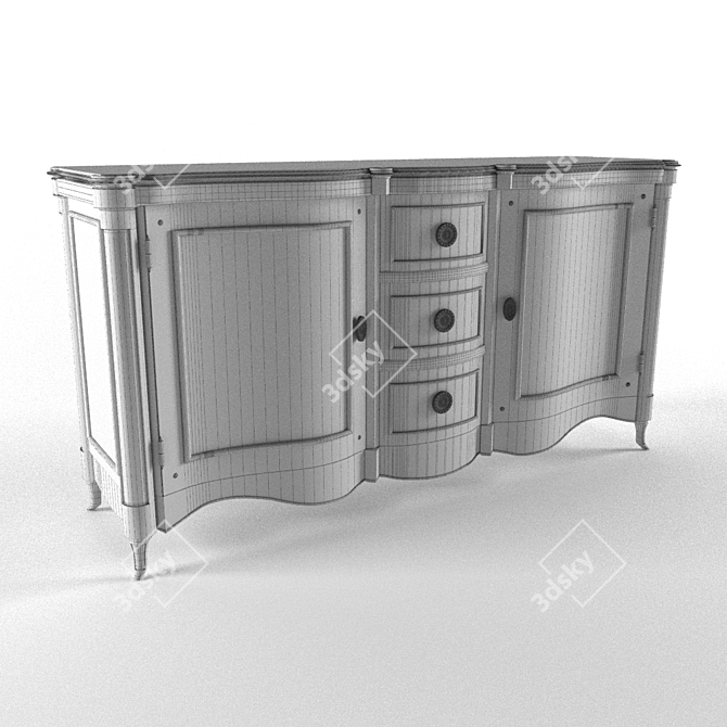 Classic Chest of Drawers 3D model image 3