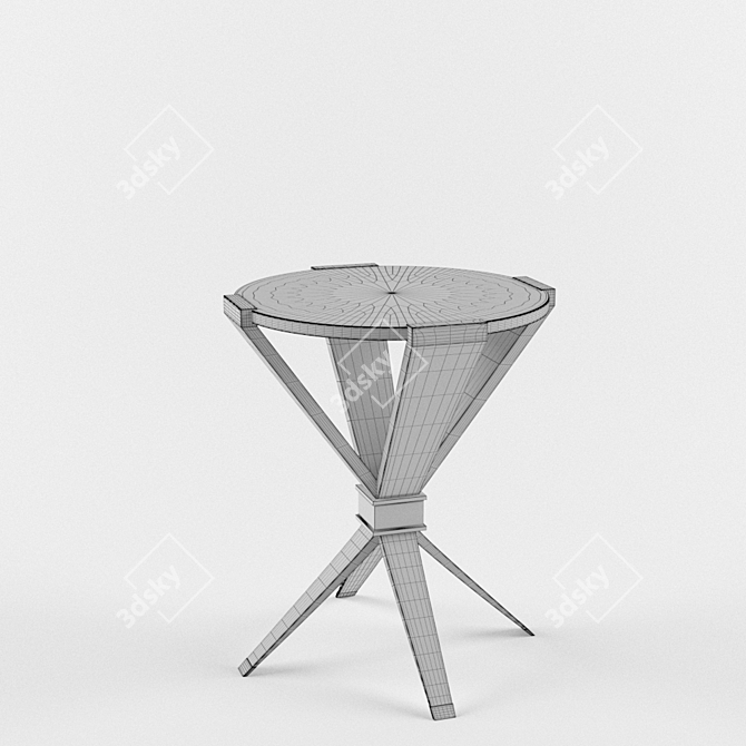 Elegant Quattro Mahogany Side Table 3D model image 2