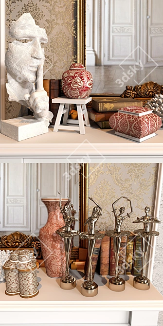 Elegant Decor Set 07 3D model image 2