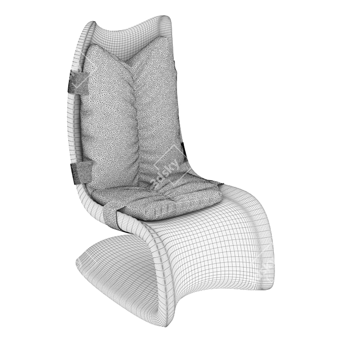 Eco-Friendly Upholstered Chair 3D model image 2