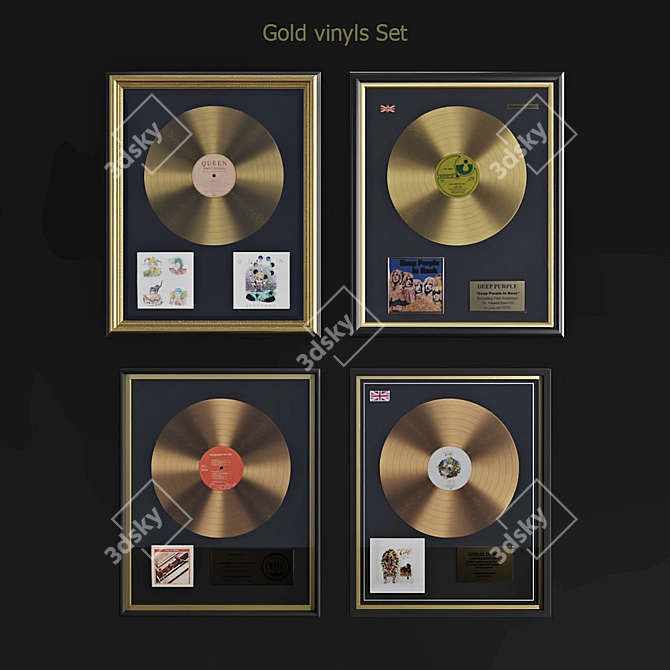 Golden Grooves: Exclusive Vinyl Set 3D model image 1